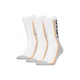 CALCETINES HEAD PERFORMANCE CREW 3 PARES BLANCO GRIS
