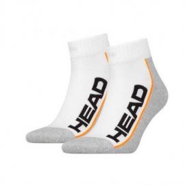 CALCETINES HEAD PERFORMANCE QUARTER 2 PARES BLANCO-GRIS
