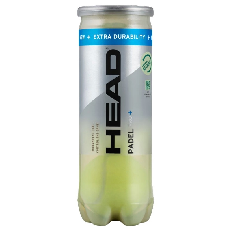 BOTE DE 3 PELOTAS HEAD PADEL PRO+