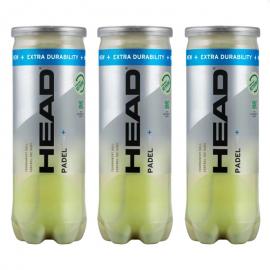 PACK 6 BOTES DE 3 PELOTAS HEAD PADEL PRO